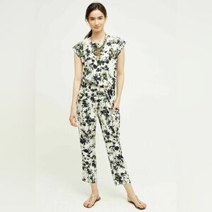 Ranna Gill Sleeveless Aida Embroidered Green & White Pantsuit Jumpsuit Size: M